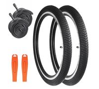 ZUKKA Lot de 2 pneus de vélo pliables 16" 16 x 1,75 pouces 47-305 Plus 2 chambres à air de 16" pour VTT, vélo d'enfant, vélo d'étudiant, vélo pour fille, tricycle, noir