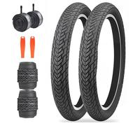 ZUKKA Lot de 2 pneus de vélo pliables 20 x 2,35" 30 TPI - 60-406 - Avec 2 chambres à air de 20" - Pour VTT, BMX, Freestyle Kids Bike Cruiser Bike - Noir