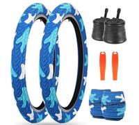 ZUKKA Lot de 2 pneus de vélo pliables 20 x 2,35" 30 TPI - 60-406 - Avec 2 chambres à air de 20" - Pour VTT, BMX, Freestyle Kids Bike Cruiser, vélo pliant, camouflage