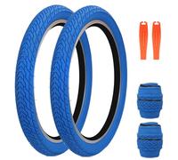 ZUKKA Lot de 2 pneus de vélo pliables 20 x 2,35" 30 TPI 60-406 - Pour VTT, BMX, Freestyle Kids Bike Cruiser Bike - Bleu