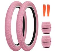 ZUKKA Lot de 2 pneus de vélo pliables 20 x 2,35" 30 TPI 60-406 - Remplacement pour VTT, BMX, Freestyle Kids Bike Cruiser, vélo pliant, rose