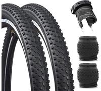 ZUKKA Lot de 2 pneus de vélo pliables 26 x 2,125" pour vélo de montagne BMX VTT vélo électrique Noir