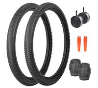 ZUKKA Lot de 2 pneus de vélo pliables 30TPI 26 x 2,125" 57-559 et 2 chambres à air 26" 26 x 1,75/2,125 pour VTT, vélo de ville, vélo de route, VTT hybride, noir
