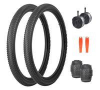 ZUKKA Lot de 2 pneus de vélo pliables 30TPI 27,5 x 2,125" 57-584 et 2 chambres à air de 27,5" x 1,75/2,125 pour VTT, vélo de ville, vélo de route, VTT hybride, noir