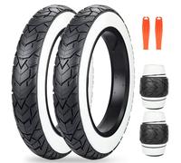 ZUKKA Lot de 2 pneus Fat Bike 20x 4,0 pouces, pneus de VTT Fat 20x4,0 pouces, service intensif, rainures profondes, pliable, remplacement tout terrain, mur blanc