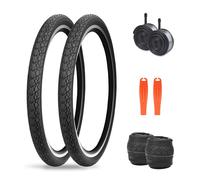 ZUKKA Pneu de vélo 24 x 1,75 (47-507) Pneu de rechange + chambres à air avec valve Schrader pour VTT et Cruiser Noir
