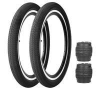 ZUKKA Pneus de vélo 20 pouces 20 x 2,125 pour BMX, VTT, vélo pour enfants, tricycycle, Crusier Bicycle (2 pièces noires, 20x2.125)