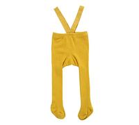 Zukmuk Collants Tricotés Bébé avec Bretelles Leggings Chaud Taille Haute pour Nouveau-né Nourrissons Tout-Petits 0-3 Ans (Jaune, 1-2 Ans)