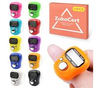 ZukoCert Lot de 10 compteurs de doigts numériques pour compter, compter, compteur de pas, compteur de rangs au crochet pour tricot, salle de classe et comptage des personnes