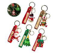 ZukQvrivelig 5Pcs 3D Santa Claus Keychain,Xmas Keyrings,Noël Porte-clés Ornements Santa Claus,A Must Have Fashionable Acc essory pour cette période de Noël
