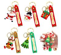 ZukQvrivelig 5Pcs 3D Santa Claus Keychain,Xmas Keyrings,Noël Porte-clés Ornements Santa Claus,A Must Have Fashionable Acc essory pour cette période de Noël