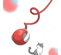 ZukQvrivelig Speedy Tail 2.0 Chat,Balle Interactive Chien,Boule Magique Cat,Balle à Rouler pour Chat Et Chien,Rapide,Lent,Interactif,3 Modo (Rouge)
