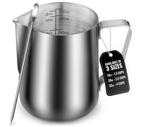 Zulay Kitchen â € pitcher mousser « le meilleur fouets à lait steamer cup - facile à lire creamer mesures à l'intérieur - la production de mousse pour le café matcha chai latte cappuccino et chocola