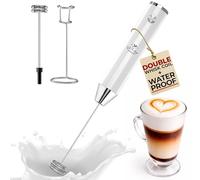 Zulay Kitchen Lux Mousseur à lait portable rechargeable - Moteur puissant à 2 vitesses, entièrement étanche, batterie de 2000 mAh, mélangeur pour latte, cappuccino, matcha et poudre de protéines,
