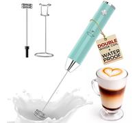 Zulay Kitchen Mousseur à lait portable rechargeable - Mousseur à boisson électrique pour cappuccinos, matcha et poudre de protéines - Double fouet Lux étanche à 2 vitesses - 2 000 mAh - Bleu ciel