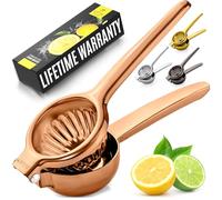 Zulay Kitchen Presse-citron en acier inoxydable - Bol presseur en métal massif de qualité supérieure - Grand presse-agrumes manuel et presse-citron vert en acier inoxydable - Or rose