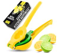 Zulay Kitchen Presse-Citron Manuel 2-en-1 en Métal - Presse-Agrumes à Main Robuste pour une Extraction Maximale, Facile à Utiliser et à Nettoyer - Jaune/Vert