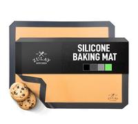 Zulay Lot de 2 tapis de cuisson en silicone - Feuille réutilisable antiadhésive - Fournitures de cuisine faciles et pratiques - 41,9 x 29,5 cm