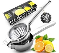 Zulay Presse-citron extra large en acier inoxydable - Presse-citron robuste et facile à presser - Presse-agrumes ergonomique et presse-agrumes pour petites oranges, citrons et citrons verts