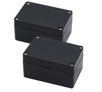 Zulkit Lot de 2 boîtes de dérivation étanches IP65 en plastique ABS Noir 100 x 68 x 50 mm