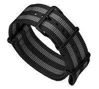 ZULUDIVER Classic Bond 1973 British Military Cadet. Bracelet De Montre De Remplacement En Nylon Noir Et Gris. À Séchage Rapide Et Sécurisé Pour Les Activités De Plein Air. 18mm, Boucle Noire