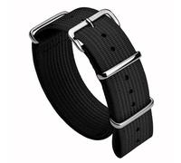 ZULUDIVER HydraRib Bracelet De Montre Militaire, En Nylon Nervuré Résistant, Sans PFAS, Imperméable Et À Séchage Rapide, Certifié OEKO-TEX, Avec Boucles En Acier Inoxydable, Noir Atlas, 22mm