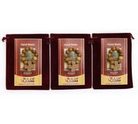 Zuluf Lot de 3 chapelets en bois d'olivier - Fait à la main en Terre Sainte de Bethléem - Perles de prière catholiques en bois avec pochette et certificat, baptême et première communion