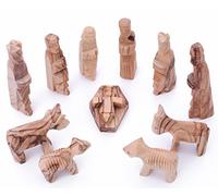 Zuluf Set de crèche pour enfant en bois d'olivier 7,6 cm - 12 pièces