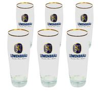 Zum Franziskaner LÖWENBRÄU | Das Original | Verre à bière clair clair 0,5 l avec bord doré | Lot de 6 | Oktoberfest München Biergarten folkfest Tradition cadeau