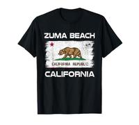 Zuma Beach Drapeau de Californie Vieilli T-Shirt