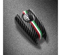 ZUMAHA Coque De Clé Voiture Télécommandes Key Cover pour Alfa Romeo Giulia Stelvio Remplacement Accessoires,Blacklabel-CarbonFiber3