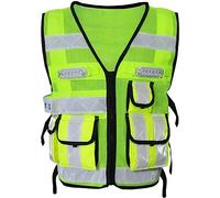 ZUMAHA Gilet de sécurité Gilet LED avec Gilet Réfléchissant Léger Haute Visibilité avec Poches pour Travaux Extérieurs Jogging Marche
