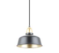 Zumaline MENSA Plafonnier suspendu Dome, noir mat, or, 1x E27