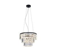 Zumaline TIFANNY Plafonnier Crystal Pendant, Noir, Transparent, 4x E14