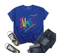 Zumba Athletic Manches Courtes Graphique T-Shirt imprimé Danse Entraînement Top Casual Tee pour Femmes Slim Fit
