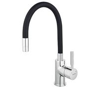 Zumba Robinet d'évier de cuisine flexible extensible dans toutes les directions Chromé Métal Moderne