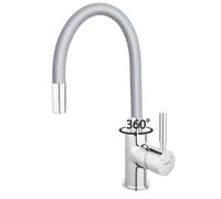 ZUMBA Robinet mitigeur de cuisine bec flexible couleur - Gris
