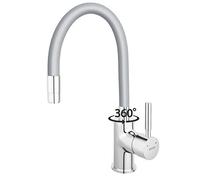 ZUMBA Robinet mitigeur de cuisine bec flexible gris