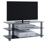 ZUMBO 110 meuble tv hifi video commode rangement verre noir