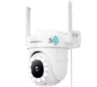 ZUMIMALL 4MP Camera Surveillance WiFi Exterieure, Caméra de Surveillance 24/7 avec Alexa, 360°PTZ, Vision Nocturne Couleur, AI/PIR Détection Humaine, Sirène d'alarme,2.4/5Ghz(4MP)