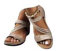 ZUMKEAY Sandales Femmes Compensees Été Mode Élégance Mules Sandales Bout Ouvert Rome Strass Bride Cheville Chaussures pour Plage Vacances Tongs de Claquette Disponibles En Plusieurs Couleurs