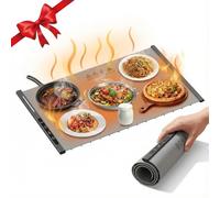 ZUMLLOMA Warmhalteplatte pour Buffet Fêtes - Plaque Chauffante Pliable Silicone Alimentaire Plateau Chauffant Électrique Chauffe-Assiette avec Minuterie 1-8h 50c-120c Auto-Off Portable - TU
