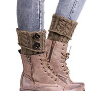 ZUMUii Butterme Femmes court Twist Crochet Tricoté Bottes Gantelets Toppers Câble hiver Tricoté Jambières avec boutons