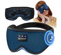 ZUMUSEN Maque de Nuit Bluetooth Casque de Sommeil, 100% Occultant Masque de Sommeil avec Écouteurs Pour Hommes et Femmes, Peut Jouer 15 Heures, Casque de Sommeil avec Sac de Voyage Étanche