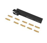 Zunate 10 Pièces Carbide Lathe Turning Tool Holder Kit pour Grooving | Jeu d\'inserts indexables, construction en acier allié, compatible manuel et CNC, accessoire d\'atelier de fraisage