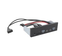 Zunate 19pins Floppy Bay Front Panel Panel Motherboard Cable Hub, USB3.2 Gen1 6 Ports Gen2 X 2 Prise en Charge 2 USB3.2 2 Type C 2 Port de Carte Mémoire 1 Panneau D'extension de
