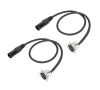 Zunate 2 Pack D Type XLR Câble, 0,6 M Pas de Soudure D XLR Femelle à Mâle Mic Feed/Pass Thru Converter 24AWG Premium Forsage Boîte, Panneau de Correction, Support de Panneau, Boîte (BLACK)