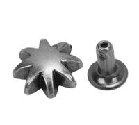 Zunate 20 Ensembles de Rivets en Métal Argent Antique 10 Mm Capuchon de Goujon de Palmier et Base en Fer pour l'artisanat en Cuir, Vêtements, Sac, Décoration de Chaussures, Kit de Rivets Décoratifs