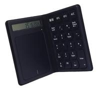 Zunate 23 Touches Slim BT Number Pad, 3 Po en 1 Clavier Numérique Pliable avec pavé Tactile et Calculatrice Ultra Min Wireless Accounting Clavier avec PU Leather Case Support 3