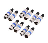 Zunate 5 Pcs 5Pcs Connecteur Microphone XLR 3 Broches Kit | Boîtier en alliage de zinc, blindé contre le bruit, type à souder, signal équilibré